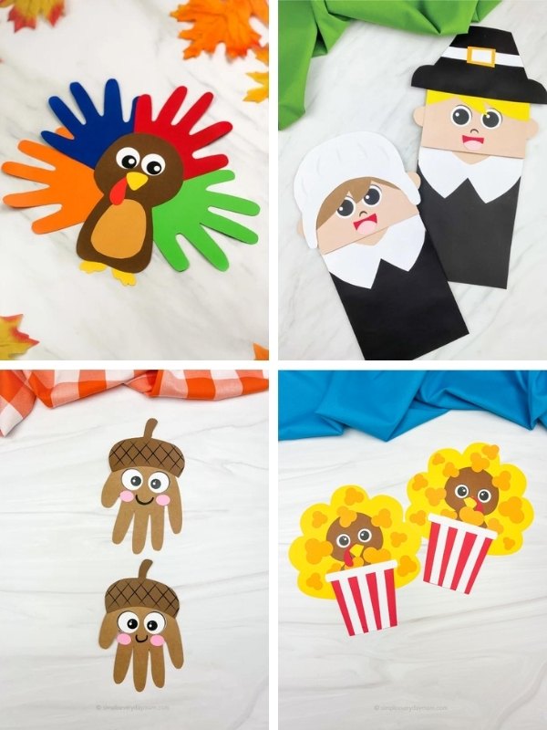 Thanksgiving crafts for kids image collage