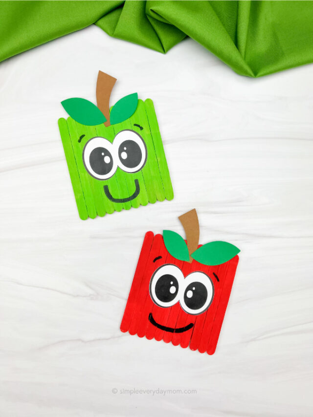 Apple Popsicle Stick Craft For Kids [Free Template] Story
