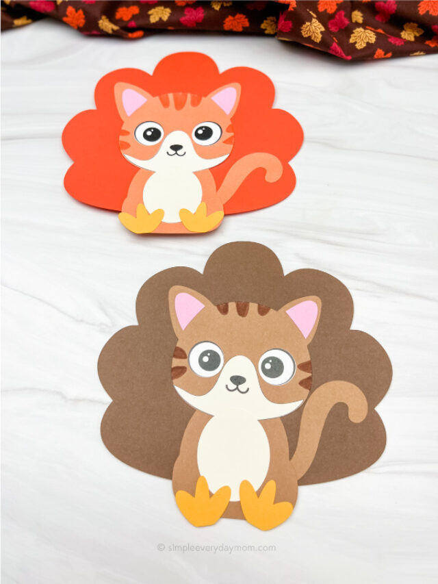 Disguise A Turkey Cat Craft For Kids [Free Template] Story