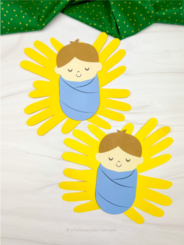 2 handprint manger crafts