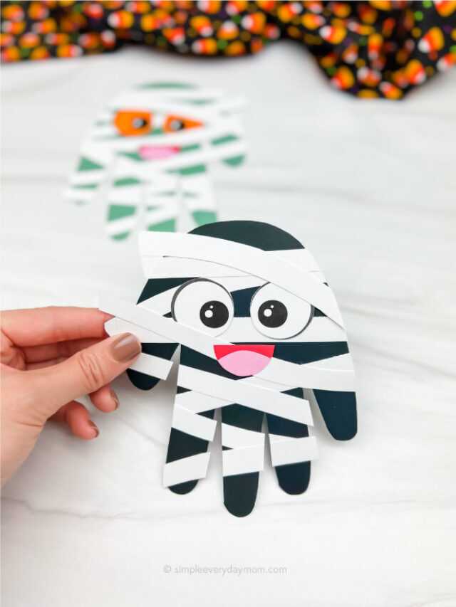 Handprint Mummy Craft For Kids [Free Template] Story