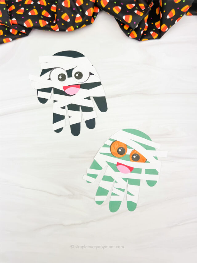 Handprint Mummy Craft For Kids [Free Template] Story
