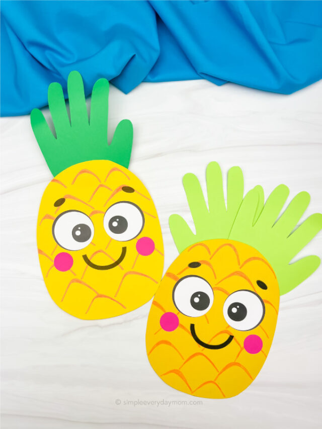 Handprint Pineapple Craft For Kids [Free Template] Story