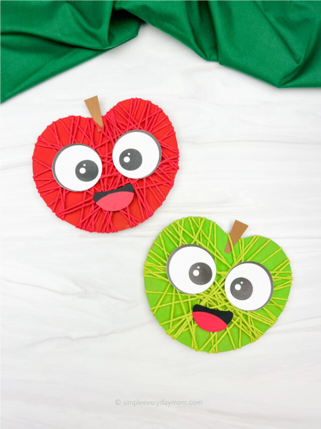 Yarn Apple Craft For Kids [Free Template] Story