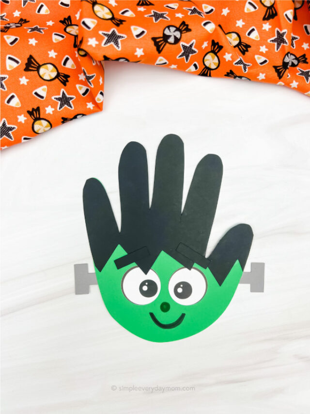 Frankenstein Handprint Craft For Kids [Free Template] Story
