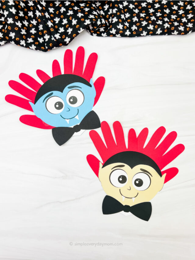 Handprint Vampire Craft For Kids [Free Template] Story