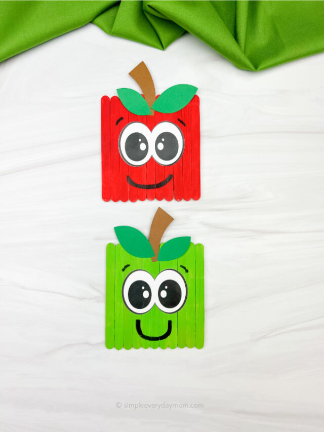 Apple Popsicle Stick Craft For Kids [Free Template] Story