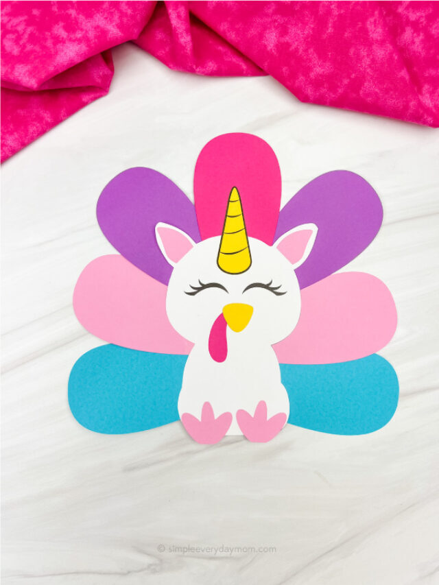 Unicorn Turkey Disguise Craft For Kids [Free Template] Story