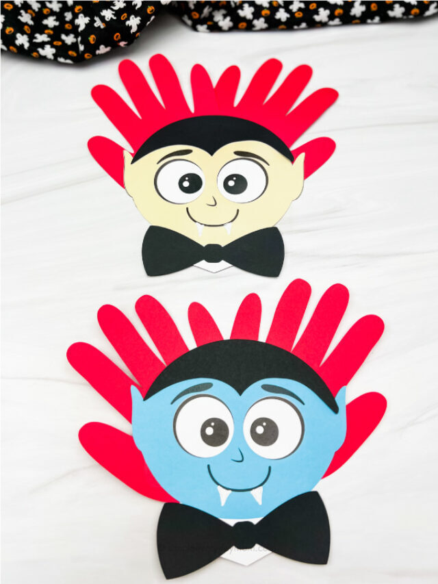 Handprint Vampire Craft For Kids [Free Template] Story
