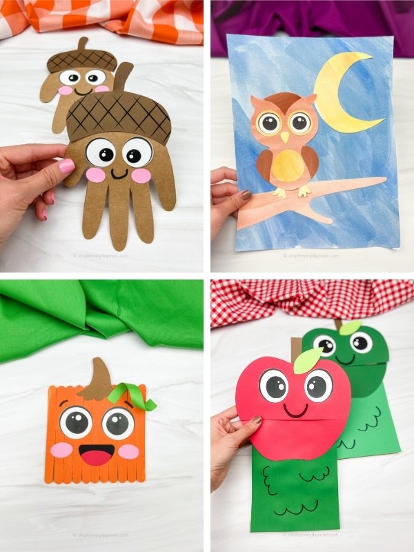 fall crafts for kids image collage