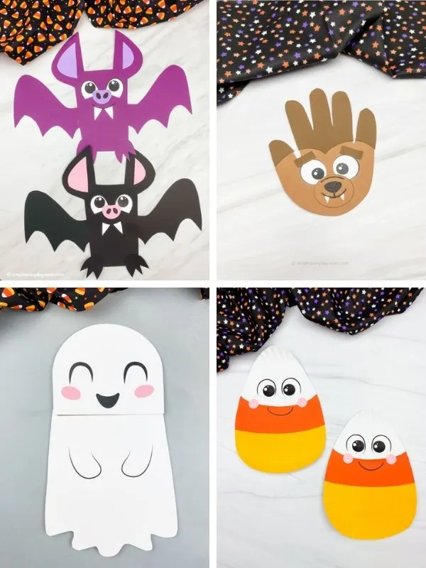 kids Halloween craft image collage