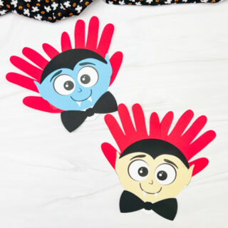 Handprint Vampire Craft For Kids [Free Template]