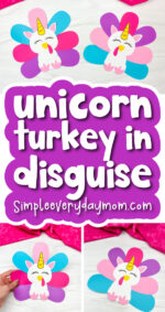 Unicorn Turkey Disguise Craft For Kids [Free Template]