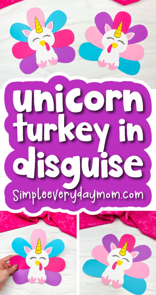 unicorn turkey disguise image collage with the words unicorn turkey in disguise