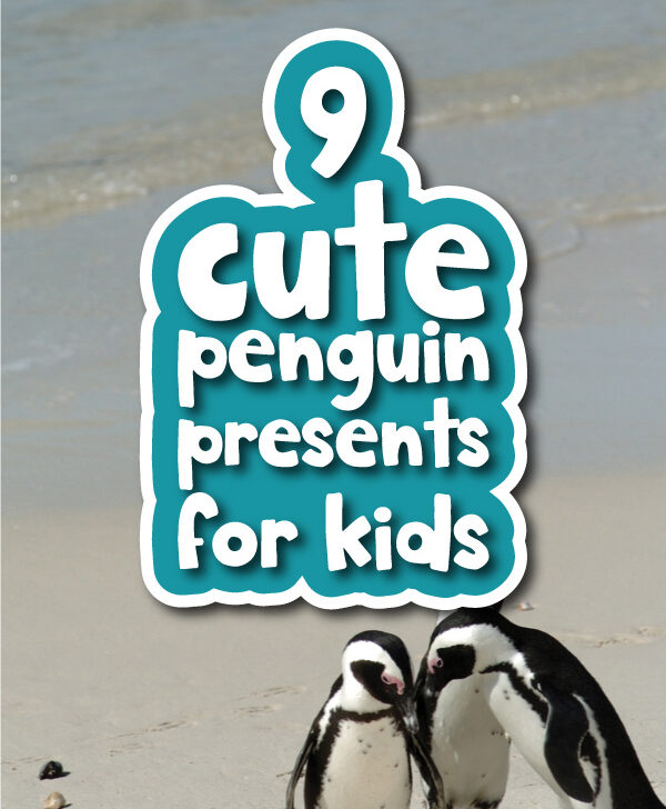 penguin background with the words 9 cute penguin presents for kids