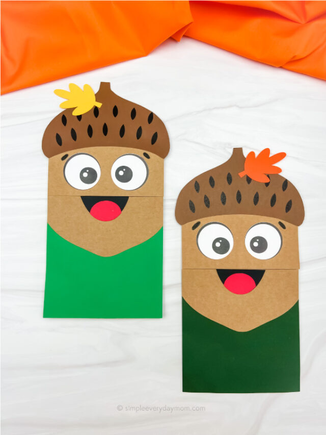 Acorn Paper Bag Craft For Kids [Free Template] Story