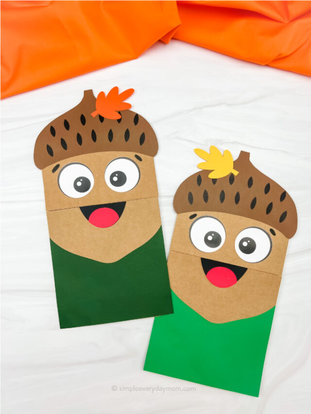Acorn Paper Bag Craft For Kids [Free Template] Story
