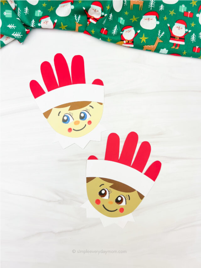 Elf On The Shelf Handprint Craft For Kids [Free Template] Story