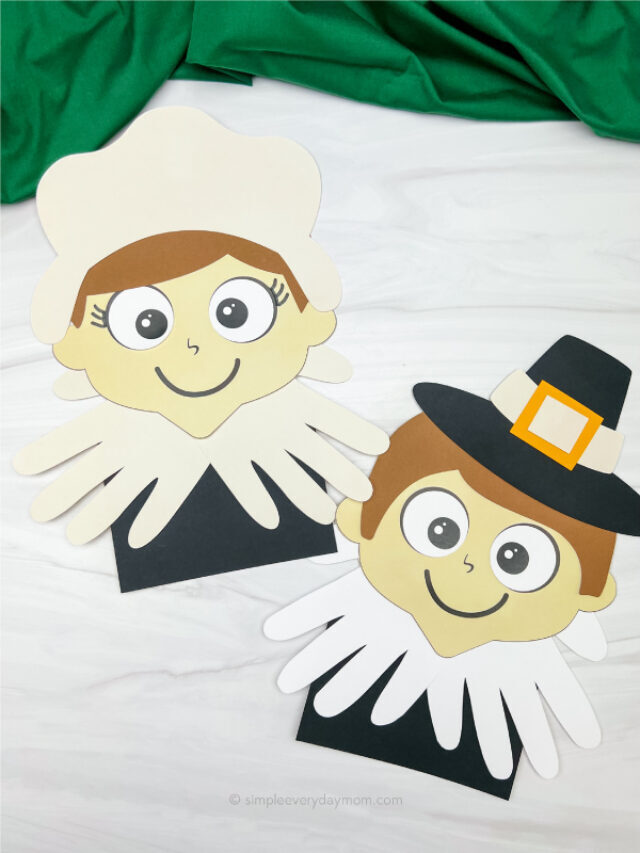 Handprint Pilgrim Craft For Kids [Free Template] Story