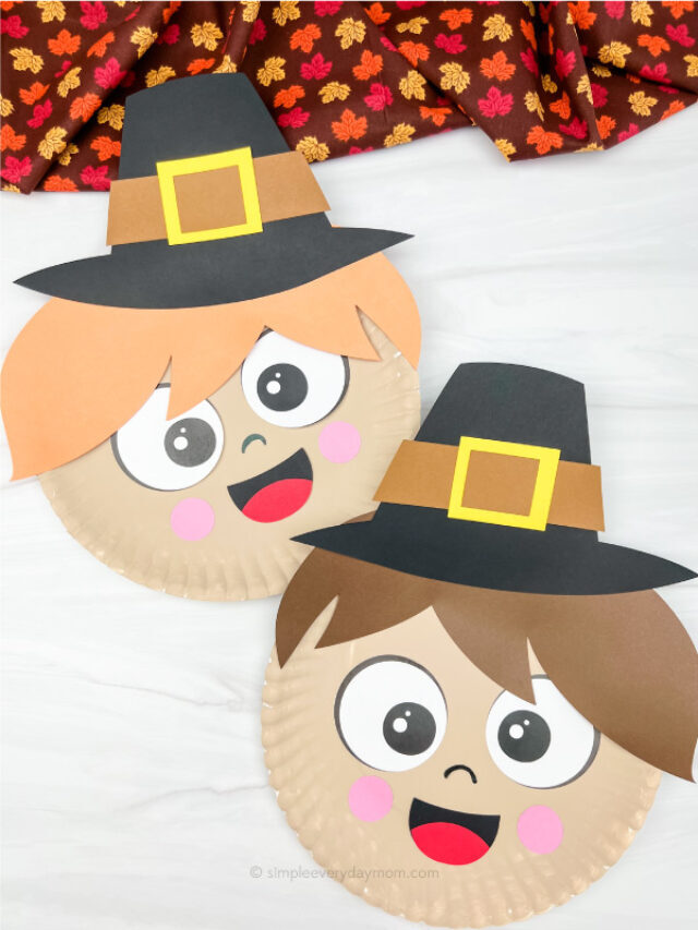 Paper Plate Pilgrim Craft For Kids [Free Template] Story