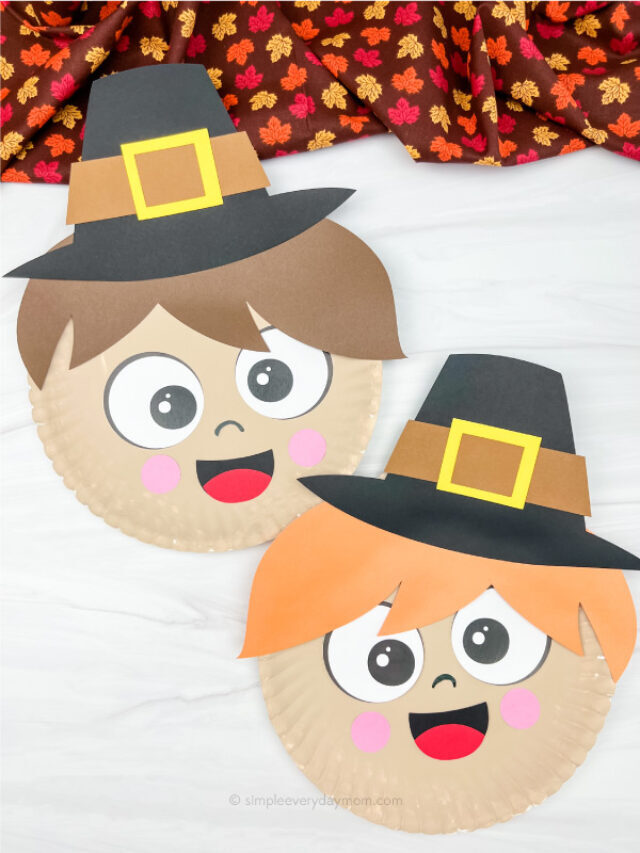 Paper Plate Pilgrim Craft For Kids [Free Template] Story