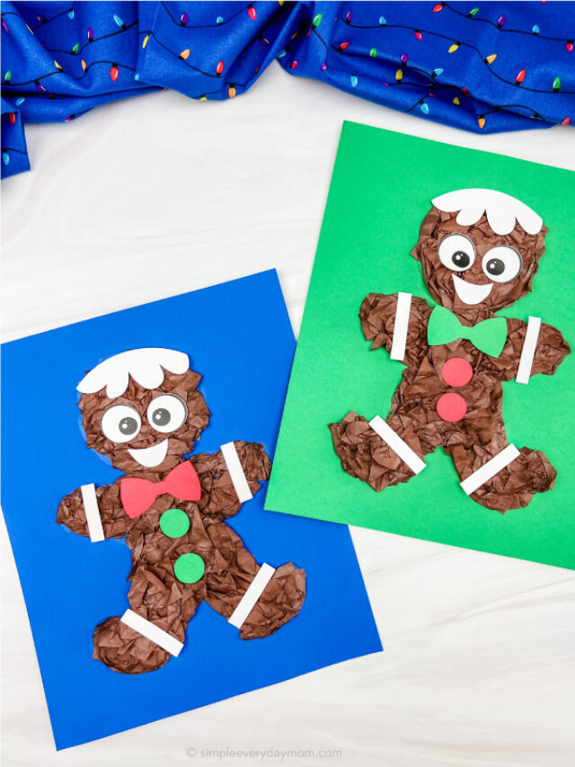 Gingerbread Man Tissue Paper Craft For Kids [Free Template] Story