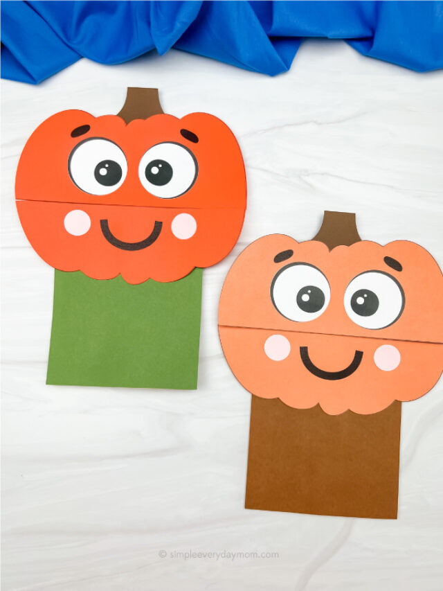 Cute Pumpkin Puppet Craft For Kids [Free Template] Story