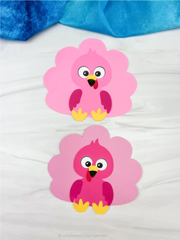 2 flamingo turkey in disguise crafts