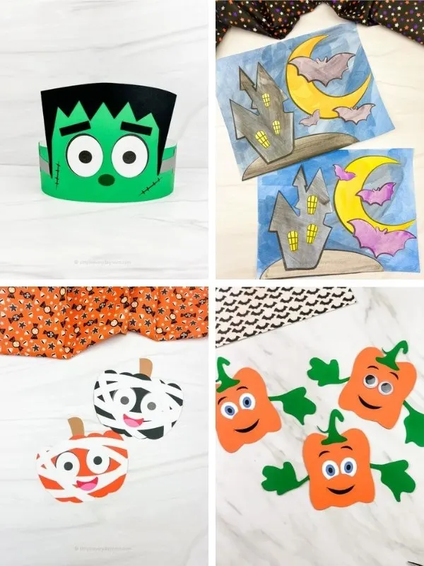 Halloween crafts image collage