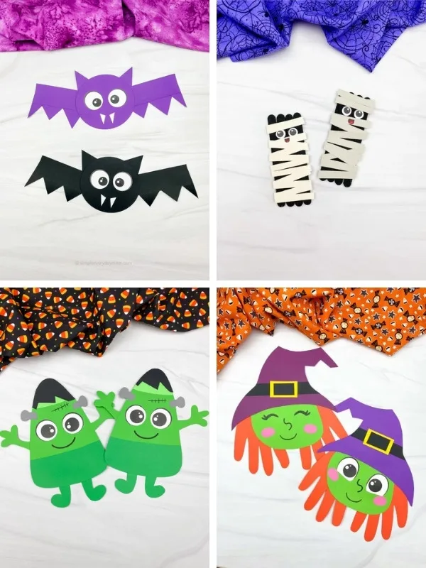 Halloween crafts for kids image collage 