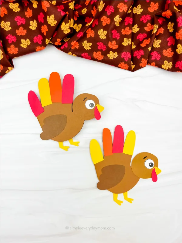 2 handprint turkey card crafts