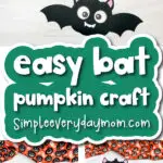 Halloween kids craft image collage with the words easy bat pumpkin craft