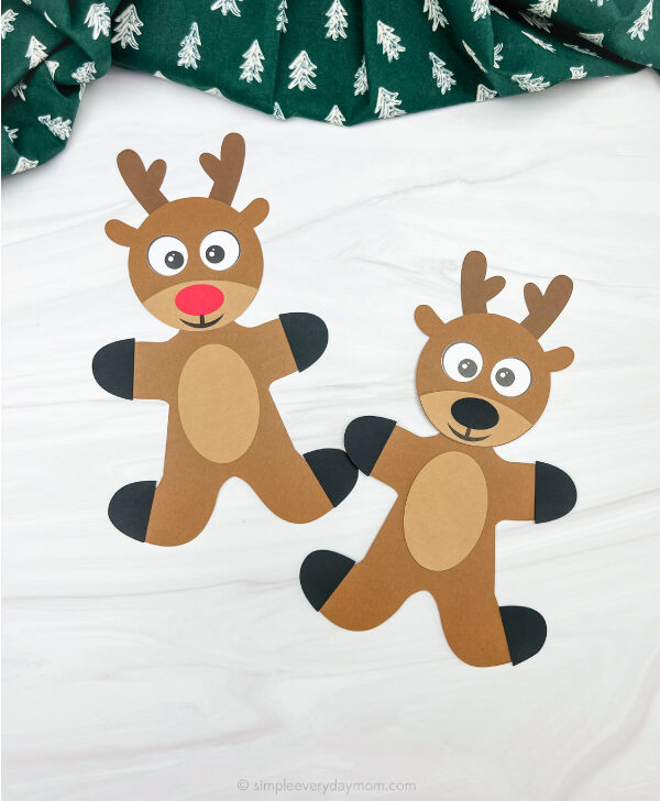 2 reindeer gingerbread man in disguise crafts