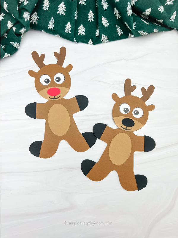 2 reindeer gingerbread man in disguise crafts
