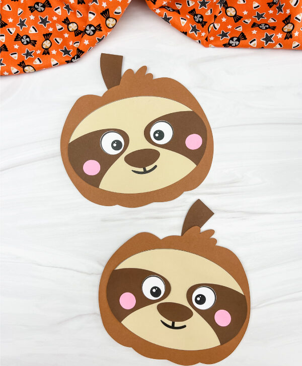 2 sloth pumpkin crafts