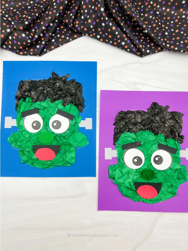 2 Frankenstein tissue paper crafts