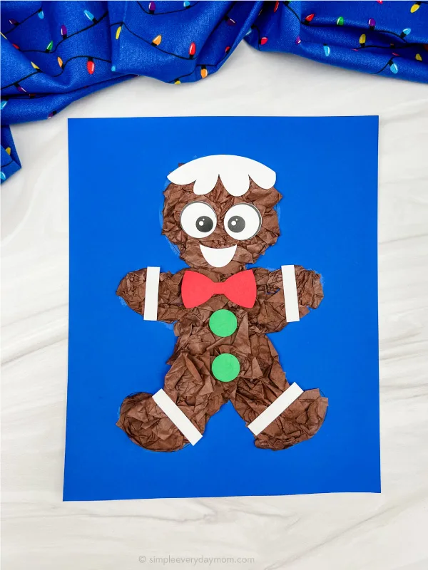 gingerbread man tissue paper craft
