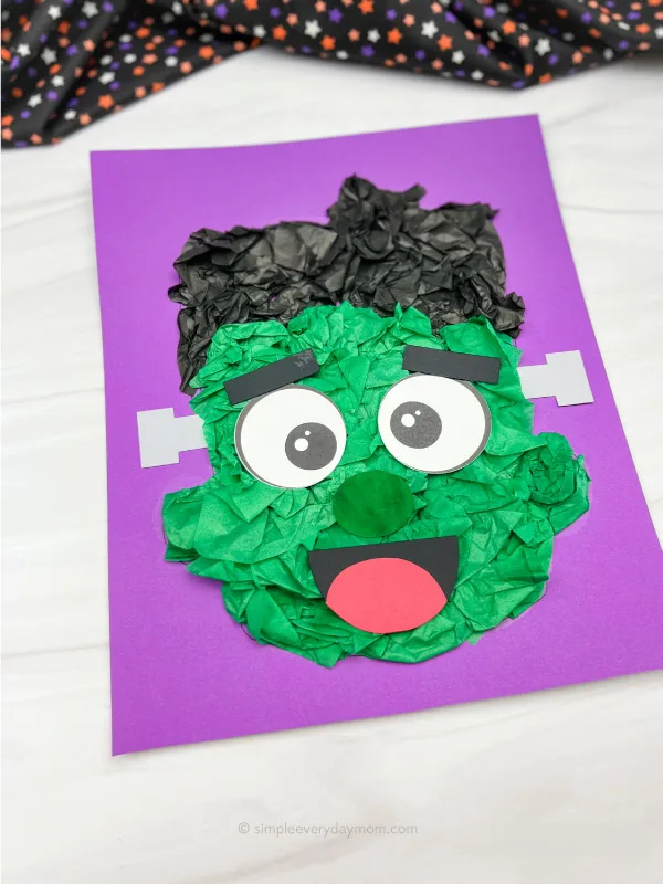 Frankenstein tissue paper craft