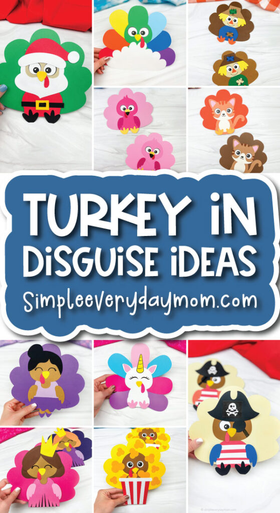 turkey crafts image collage with the words turkey in disguise ideas