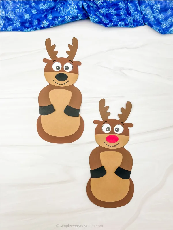 2 reindeer disguised as a snowman crafts