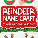 reindeer kids' craft image collage with the words reindeer name craft