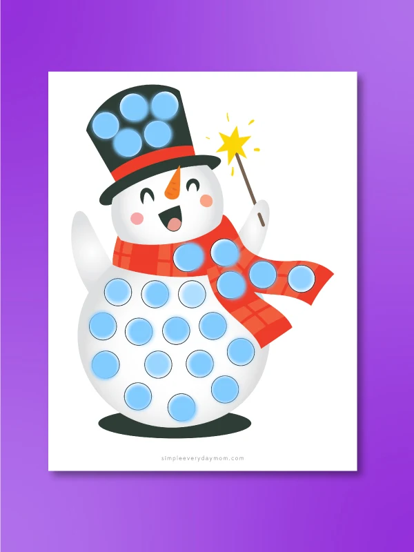 snowman do a dot art page