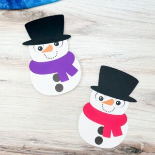 Snowman Card Craft For Kids [Free Template]
