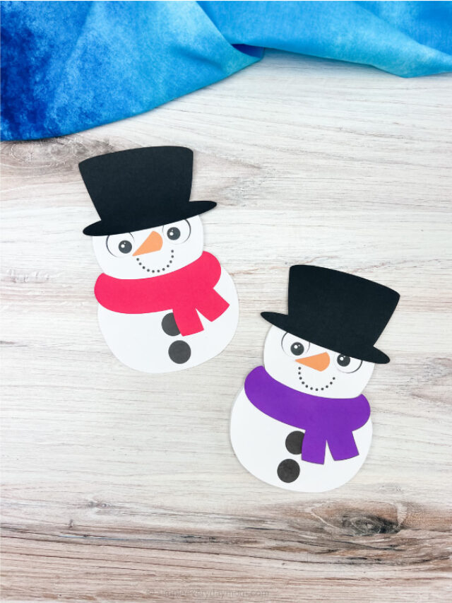 Snowman Card Craft For Kids [Free Template] Story