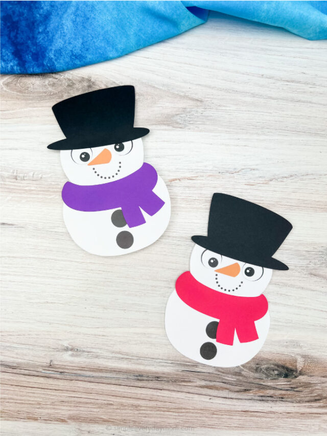 Snowman Card Craft For Kids [Free Template] Story