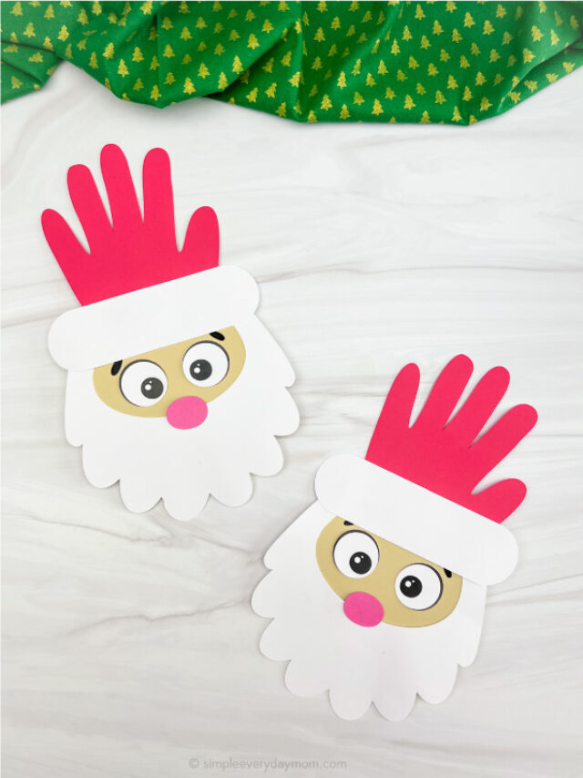 Santa Handprint Card Craft For Kids [Free Template] Story