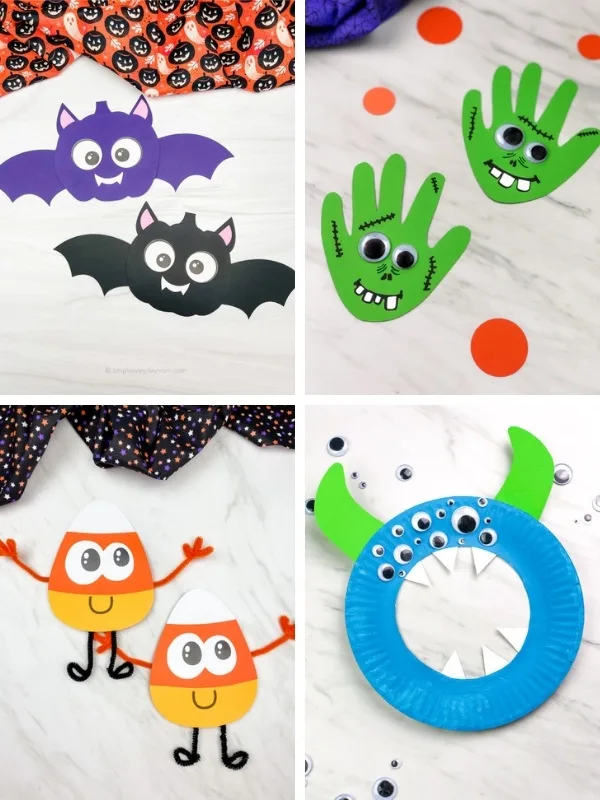 Halloween crafts for kids image collage 
