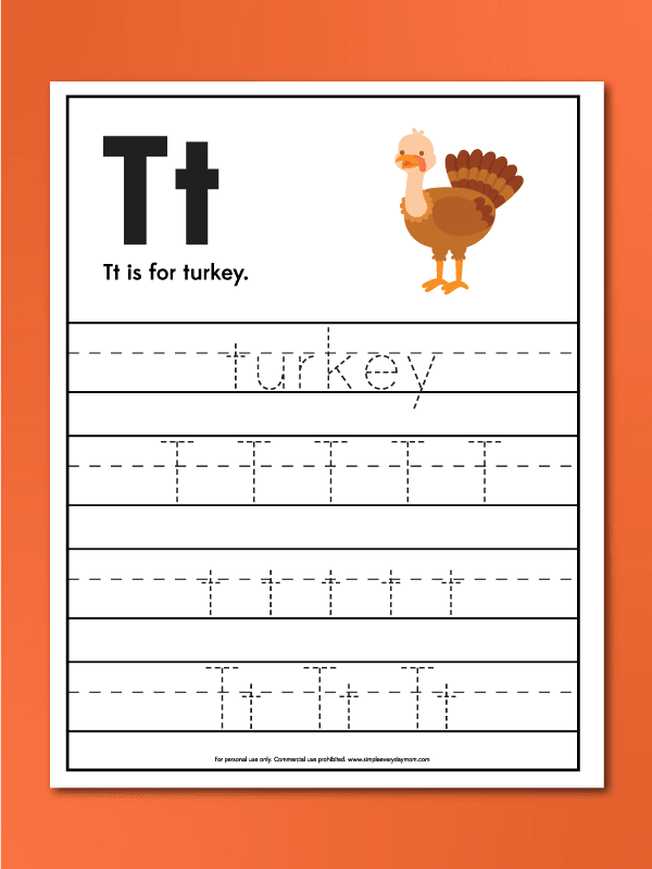 turkey handwriting worksheet