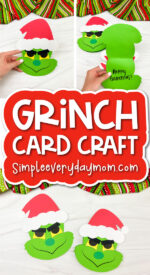 Grinch Card Craft For Kids [Free Template]