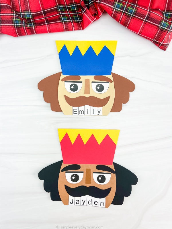 two finished nutcracker name crafts